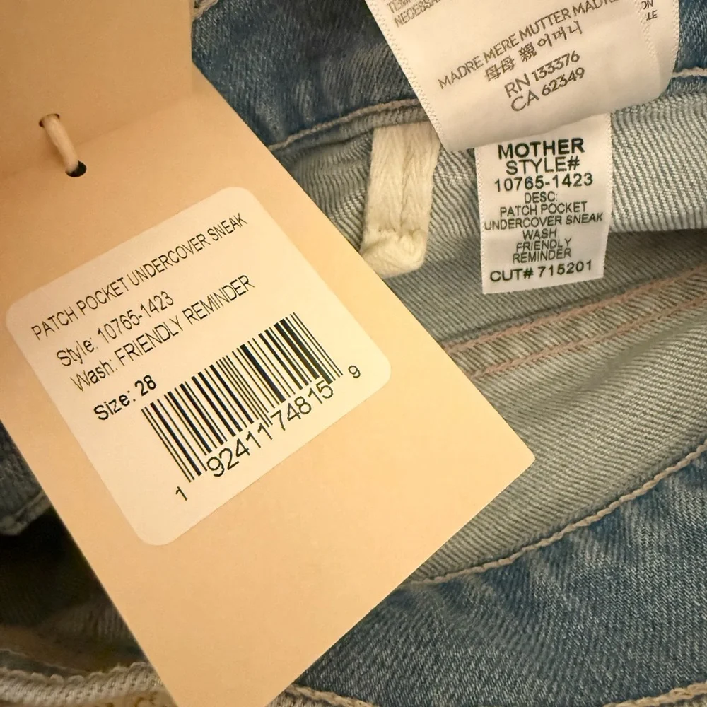 New $268 Mother Patch Pocket Undercover Sneak Jeans Friendly Reminder 28 NWT - Picture 9 of 10